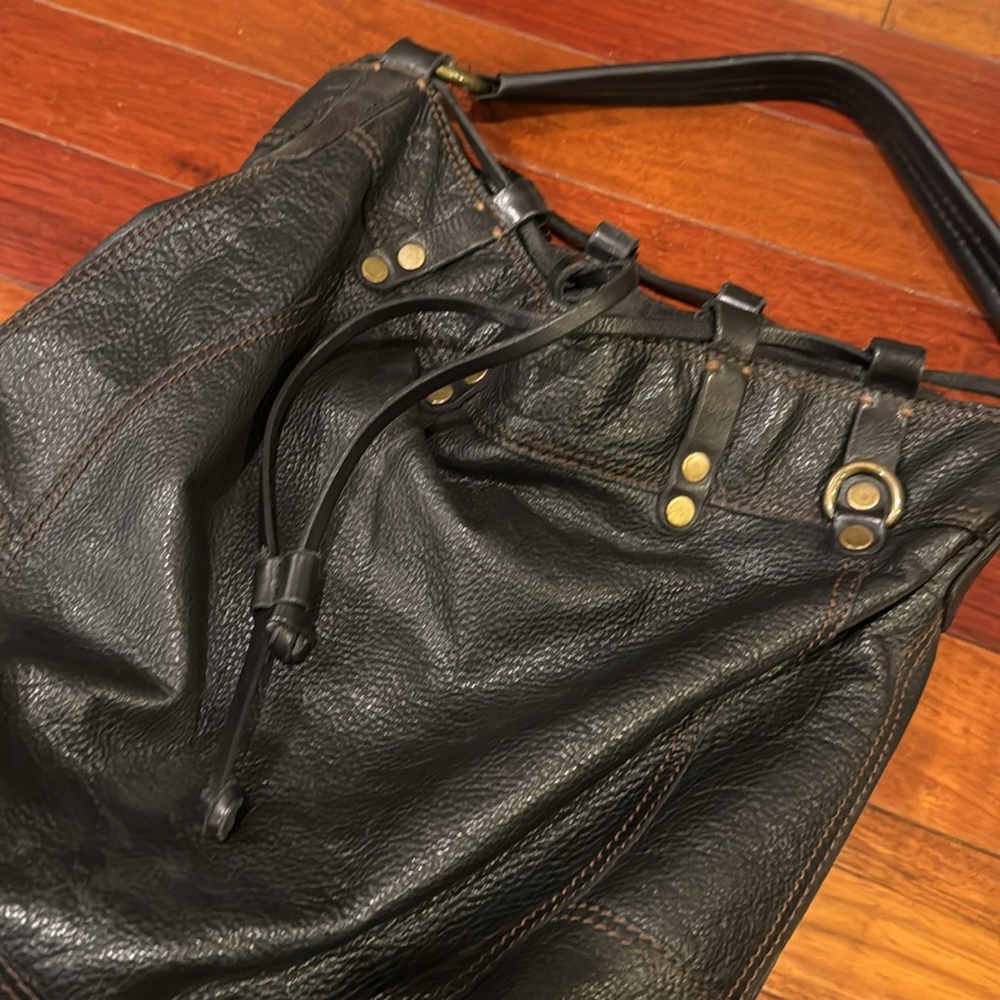 Leather bucket bag